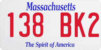 MA license plate 138BK2