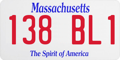 MA license plate 138BL1