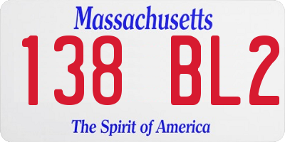 MA license plate 138BL2