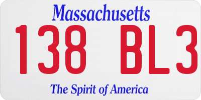 MA license plate 138BL3
