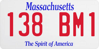 MA license plate 138BM1