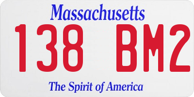 MA license plate 138BM2