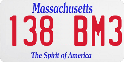 MA license plate 138BM3