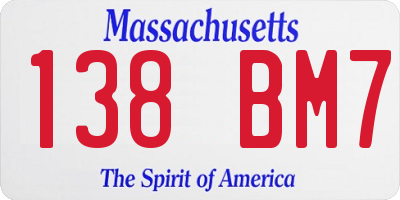 MA license plate 138BM7