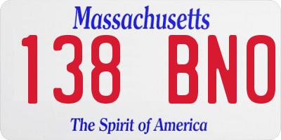 MA license plate 138BN0