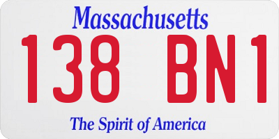 MA license plate 138BN1