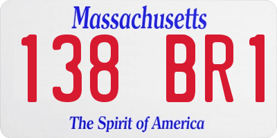 MA license plate 138BR1