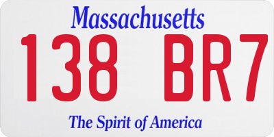 MA license plate 138BR7