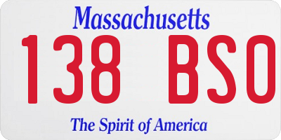 MA license plate 138BS0