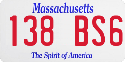 MA license plate 138BS6
