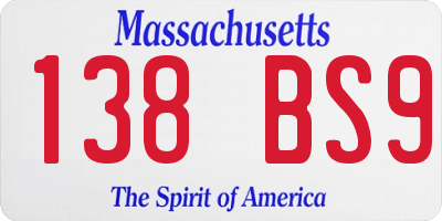 MA license plate 138BS9
