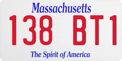 MA license plate 138BT1