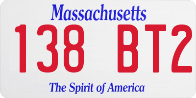 MA license plate 138BT2