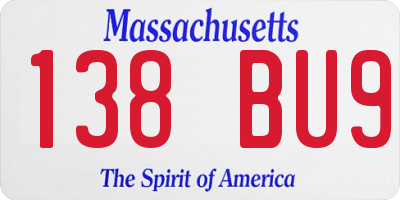MA license plate 138BU9