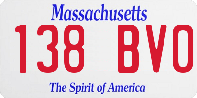 MA license plate 138BV0