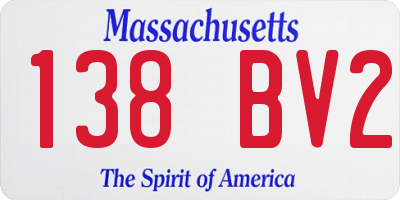 MA license plate 138BV2