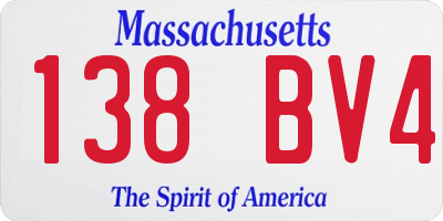 MA license plate 138BV4