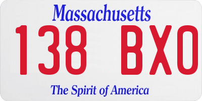 MA license plate 138BX0