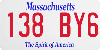 MA license plate 138BY6