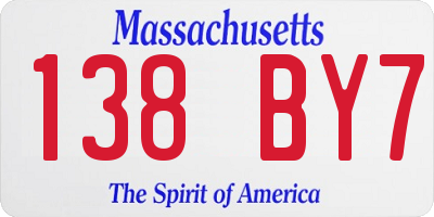 MA license plate 138BY7