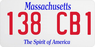 MA license plate 138CB1