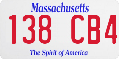 MA license plate 138CB4