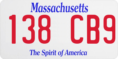 MA license plate 138CB9
