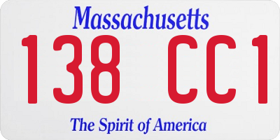 MA license plate 138CC1