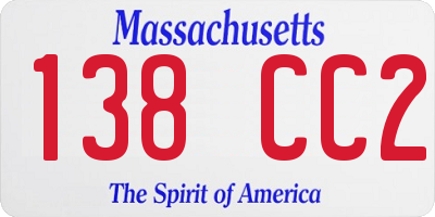 MA license plate 138CC2