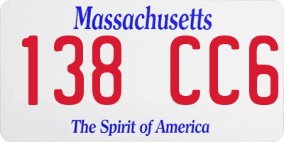 MA license plate 138CC6