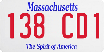 MA license plate 138CD1