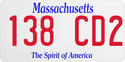 MA license plate 138CD2