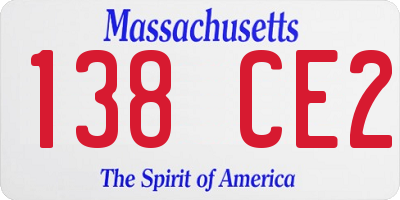 MA license plate 138CE2