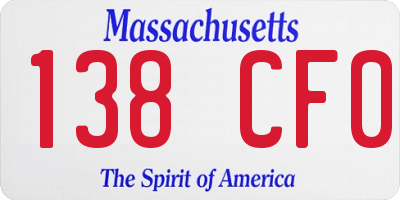 MA license plate 138CF0