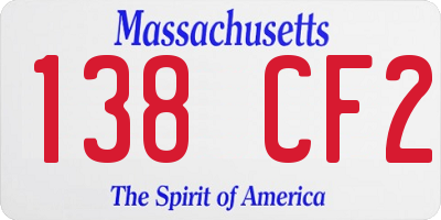 MA license plate 138CF2