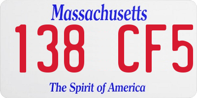 MA license plate 138CF5