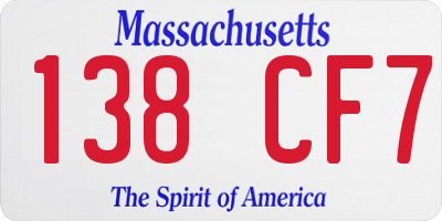 MA license plate 138CF7