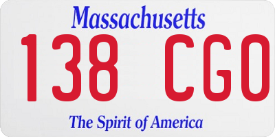 MA license plate 138CG0