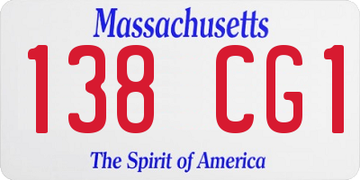MA license plate 138CG1