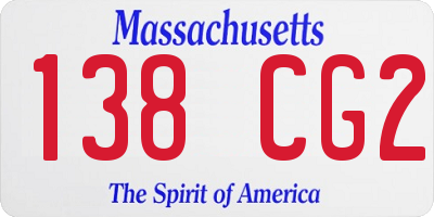 MA license plate 138CG2