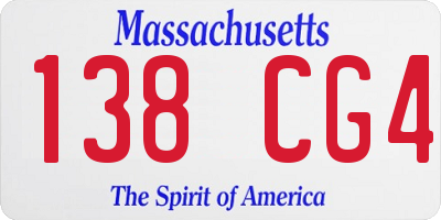 MA license plate 138CG4