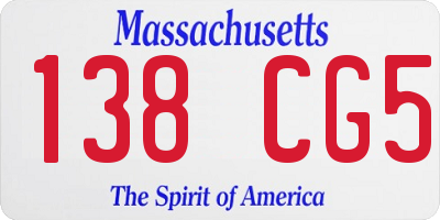 MA license plate 138CG5