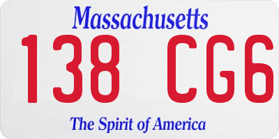 MA license plate 138CG6