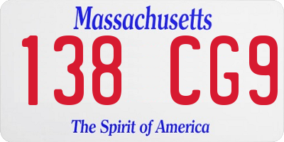 MA license plate 138CG9