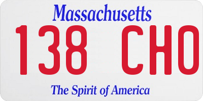 MA license plate 138CH0