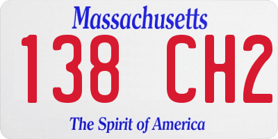 MA license plate 138CH2