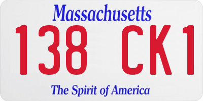 MA license plate 138CK1