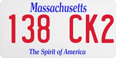 MA license plate 138CK2