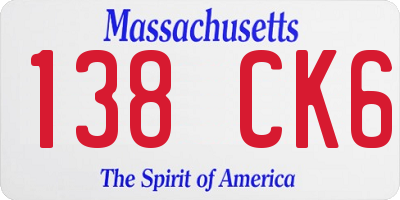 MA license plate 138CK6