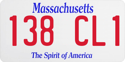 MA license plate 138CL1